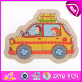 2015 Colorful Kids Wooden Jigsaw Puzzle Plate, Eco-Friendly Non-Toxic Wooden Puzzle Toy, Car Shape Child Wooden Puzzle Toy W14c230