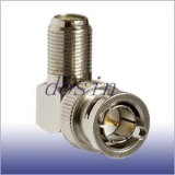 Right Angle 75 Ohm BNC Male to F Female Conector Adapter
