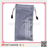 Soft Touch 100%Microfiber Eyewear Drawstring Bags/Pouch with Bead and Logo Printing