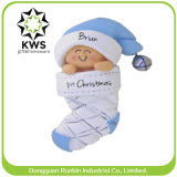 Baby's First Christmas Blue Boy in Stocking Christmas Tree Ornament