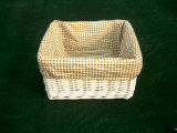 White Storage Basket  with Fabric Lining(SB028)
