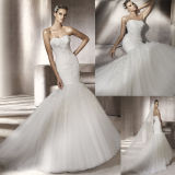 Elegant Mermaid Tulle Wedding Dress 111133