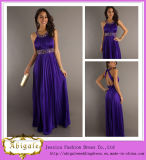 New Sexy Chiffon Purple Ruched Halter Beaded Backless Sleeveless Empire Prom Dress Evening Dress 2014 Yj0041