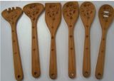 Beech Wooden Utensil with Carved Design