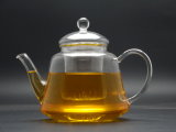 400ml Hand Made Green&Flower Teapot with Glass Lid and Infuser
