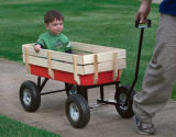 Four Casters Wooden Wagon Tool Cart for Garden