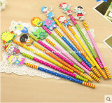 Creative Lovely Cartoon Pencil with Spring Puppet for Kids