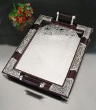 Silver Plated and Wood Tray (TW12308BXR-2F)
