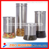 2015 Wholesale 4 PCS of Stainless Steel Glass Jar with Sealing Lid