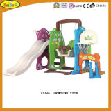 2015 Kids Colorful Plastic Slide and Swing with Basketball Stand