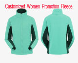 100% Polyester Leisure Outdoor Fleece Jacket, His and Her Anti-Pilling Fleece Jacket / Sports Wear in Green/Black Colour