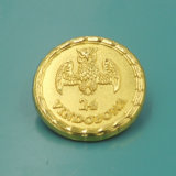 Round Die Struck Eagle Button Badge with Gold Plated