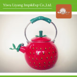 Vivid Strawberry Tea Kettle Enamel Whistle Kettles