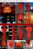 Red Handmade Blowing Glass Sculpture for Room Decoration
