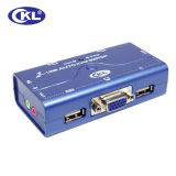 Ckl Plastic Case 2 Port Auto USB VGA Kvm Switch (CKL-72UA) with Audio & Microphone