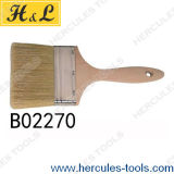 Paint Brush with Wooden Handle, White Natural Bristle
