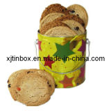 Special Design Biscuit Tin Box with The Item Biscuit Box, Round Biscuit Tin Box, Biscuit Packaging Box (XJ-002Y)