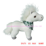 25cm White Simulation Plush Horse Toys (scarf)