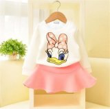 Girl's Fashion Skirt Suit with Donald Printing in Spring Kd2327