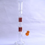 Glass Pipe Glass Smoking Pipe with 2 Percs 22 Inches High (GB-053)