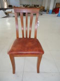 Wood Adult Chair with Leather Seating