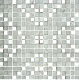 2015 Unique Pattern Glass Marble Mosaic Tile Mixed with Stainless Steel (PTN2012)