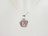 925 Silver Rose Flower Pendant Necklace Jewellery