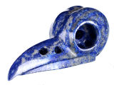 Natural Lapis Lazuli Carved Bird/Raven Skull Pendant Carving #9j36, Crystal Healing