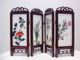 Folding Screen-Flowers and Plants (100% handmade silk embroidery crafts for home decoration or unique gifts)