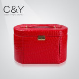 Fine Red Custom PU Leather Jewelry Storage Box