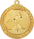Table Tennis Game Gold Color 5cm Diameter Medal
