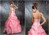 Pink Organza Quinceanera Dress (OS-036)