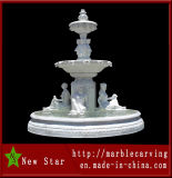 White Marble Hand Carving Water Fountain for Square Place Decoration (NS-1128)