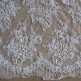 Dzl10101 Hot! White/Beige (ivory) Corded Alencon French Lace Bridal Wedding Dress Lace Fabric 3mtrs Per PC