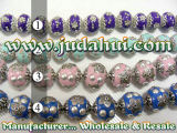 Tt Large Hole Kashmiri Beads Polymer Clay with Brass in Round & Roundel Shape 4 Colors (JDH-ADPJ1036)