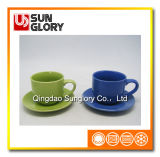 Glazed Porcelain Cup and Saucer Bd004