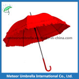 Red Stick Flower Lace Board Auto Open Ladies Umbrella