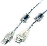 Transparent USB 2.0 Am to Af Extension Cable with Ferrite (SH-USB7008)