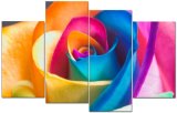 4 Panels Roses Canvas Picture Modern Wall Painting