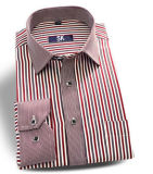 Men's Wrinkle Free Business Striped Contrast Collar&Cuff Shirt