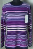 Ladies' Wool Cashmere Stripes Sweater (8RT6057)