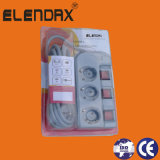 3-Way Europe Style Individual Switch Extension Socket with Earth (E6003EIS)