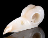 Natural Agate Carved Bird/Raven Skull Pendant Carving #9j85, Crystal Healing