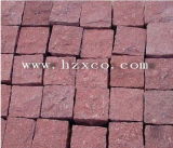 Red Porphyry Cubestone, Red Porphyry Cobble Stone, PU Tian Red Paving Stone