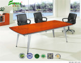 MDF High Quality Metal Base Conference Table with Wood Veneer