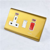 45A Cooker Switch + 13A Switched Socket with Neon; Bs Switch