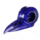Natural Lapis Lazuli Carved Bird/Raven Skull Pendant Carving #7D64, Crystal Healing