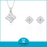 Wholesale Square Silver Jewellery Set in Stock (J-0195)