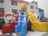 Multi Slide Lanes Inflatable Happy Face Dry Slide Chsl126