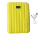 Yellow 10400mAh LCD Display Portable Power Bank Pack, External Battery Charger with Dual Micro USB Output